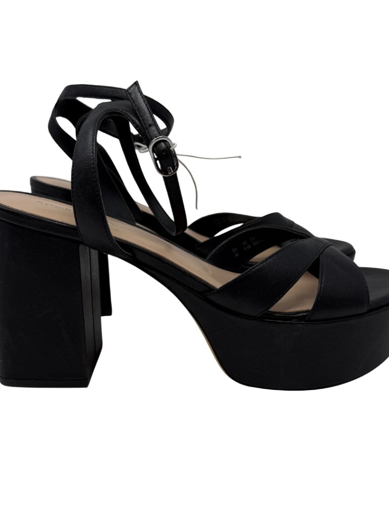 Stuart Weitzman Miami Platform Sandal Heels Womens 9.5b Black Designer $525 Nwot